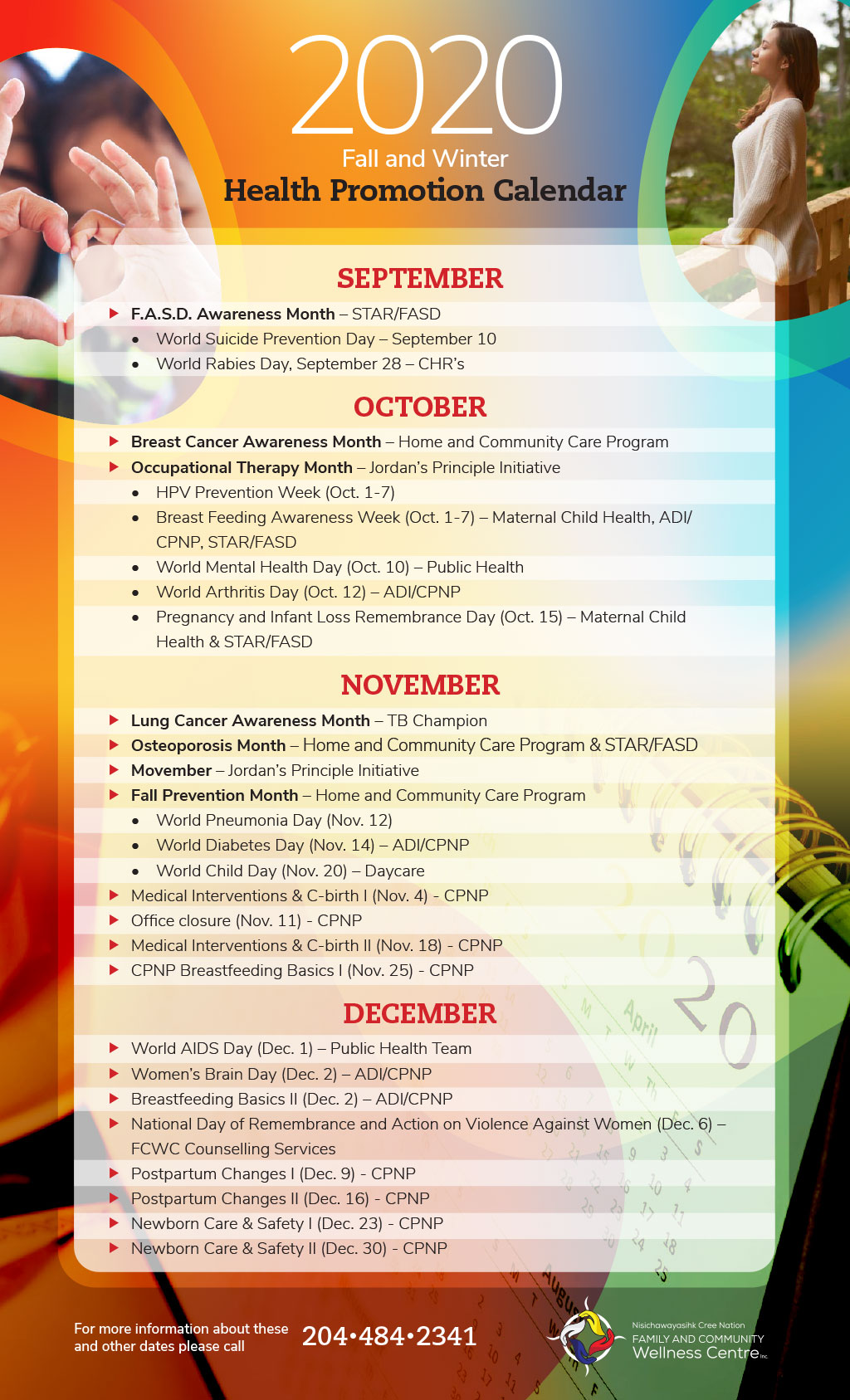 Fall & Winter Health Promotion Calendar NCN Family and Community